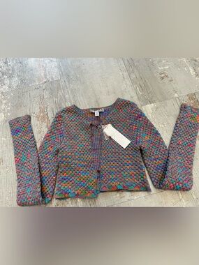 NWT Urban Outfitters Rainbow Knit Cropped Cardigan